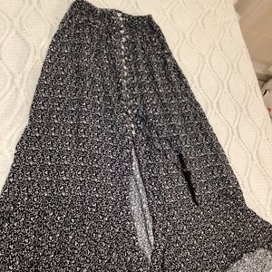 Flower Maxi skirt with button down & slit